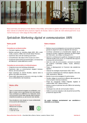 Spécialiste Marketing digital et communication 100%
