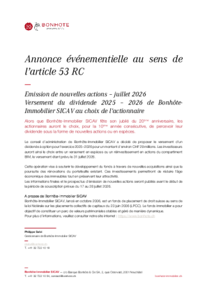 Annonce événementielle