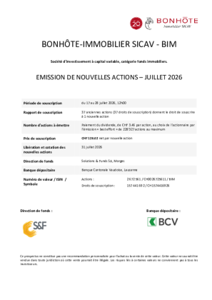 Téléchargez le prospectus d'émission en format PDF Téléchargez le prospectus d'émission en format PDF