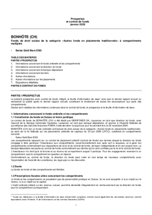 Prospekt und Vertrag (FR)