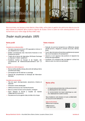 Trader multi-produits 100%