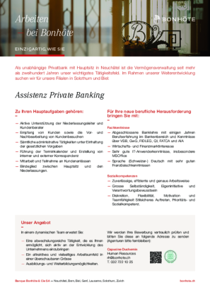Assistenz Private Banking Assistenz Private Banking