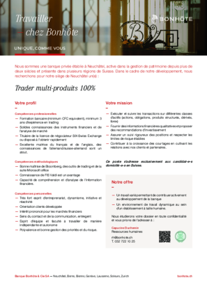 Trader multi-produits 100%