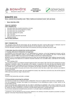 Prospectus and contract