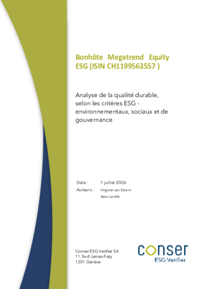 ESG-Zertifikat des Anlagefonds (EN) ESG-Zertifikat des Anlagefonds (EN)